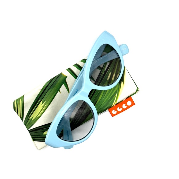 Garrett Leight GLCO Women's Dottie Poblu Powder Blue Cat Eye Sunglasses New - Picture 2 of 5